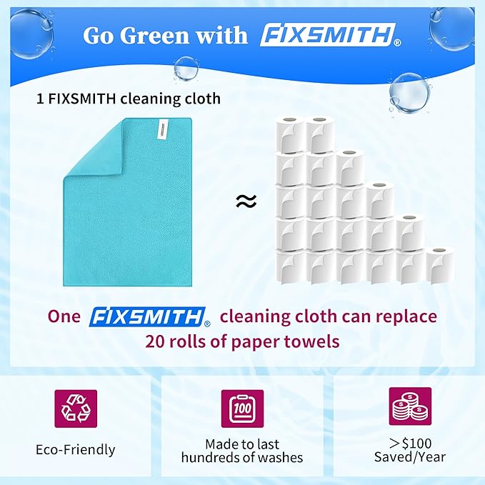 FIXSMITH Shop Towels-200 Pack, 12 x 16 in Microfiber Cleaning Cloth, Highly - Image 6