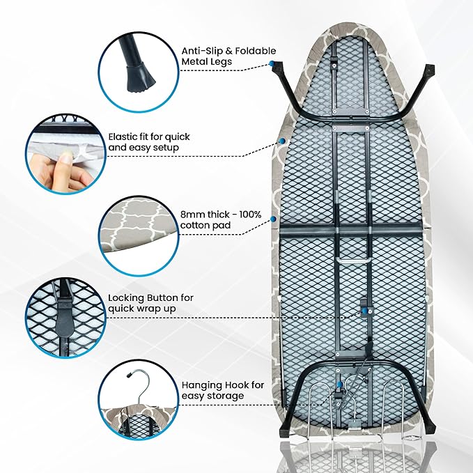 Metal Mesh Panel Tabletop Ironing Board | Foldable Iron Board | Heavy Duty - Image 4