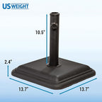 US Weight 26 Pound Umbrella Base - Cast Stone Outdoor Umbrella Stand - for Use with Umbrella Poles 1.3" to 1.8" - Designed to be Used with Patio Table - Black - Image 2