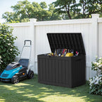 EasyUp 45 Gallon Outdoor Storage Box Waterproof, UV Resistant Deck Box Outdoor, Lockable Resin Deck Boxes for Garden Tools Equipment and Cushions, Black - Image 6