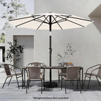 AreShark 9 FT Patio Umbrella for Outdoor, Outdoor Table Umbrella with Push Button Tilt and Crank, Outdoor Patio Umbrellas with 8 Sturdy Ribs for Market, Garden, Pool (Cream-white) - Image 6