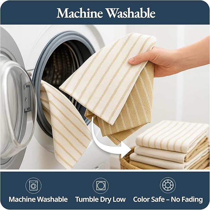 LANE LINEN Kitchen Towels Set of 4-18”x28” Absorbent Cotton Dish Towels - Image 9