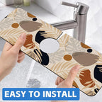 Boho Tropical Leaves Kitchen Sink Splash Guard Mat Absorbent Fast Drying Mat - Image 6