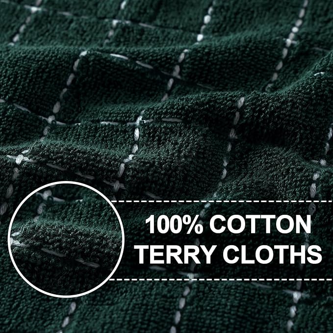 Homaxy 100% Cotton Terry Kitchen Towels, Checkered Designed, Soft and Super - Image 2