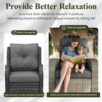 LayinSun Oversized Wicker Outdoor Swivel Glider Recliner with Adjustable Backrest & Footrest, Patio Reclining Lounge Chair - Image 6