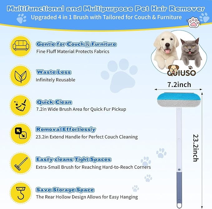 Pet Hair Remover for Furniture – 23.2Inch Reusable Dog & Cat Hair Removal Brush - Image 4