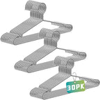 Wire Hangers 30 Pack, Heavy Duty, Space Saving, Stainless Steel, 16.5inches by BGRQRIQ