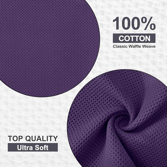 Kitinjoy 100% Cotton Kitchen Dish Cloths, 6 Pack Waffle Weave Ultra Soft - Image 6