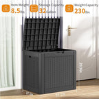 32 Gallon Outdoor Storage Box, Large Resin Deck Box for Patio Cushions, Garden Tools, Pool Accessories, Waterproof and Lockable Design, Storage Bench for Backyard & Deck(Black) - Image 2