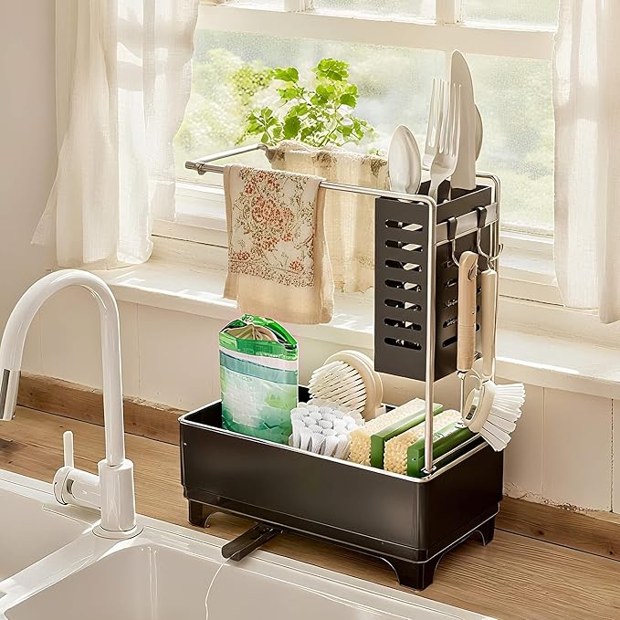 MOUKABAL Sponge Holder for Kitchen Sink, 2-Tier Sink Caddy Organizer by MOUKABALGREATHELPER