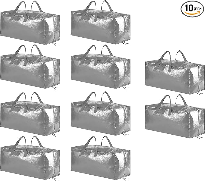 SpaceAid Heavy Duty Moving Bags, Extra Large Storage Totes W/Backpack Straps by SpaceAid