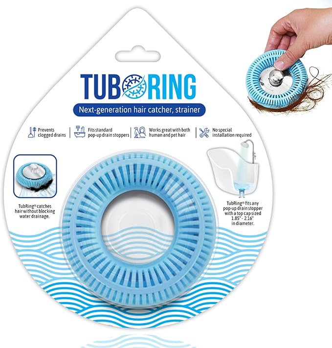 Hair Catcher for Shower Drain & Bathtub – TubRing Pop-Up Drain Protector & by TUBRINGFAMILY