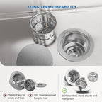BOTEMY Stainless Steel Sink Drain Strainer 3-1/2 Inch Kitchen Sink Drain - Image 2
