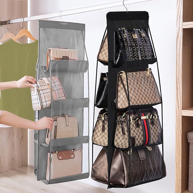 Lirex Handbag Hanging Organizer, 8 Pocket Purse Storage Hanger Oxford Cloth - Image 2
