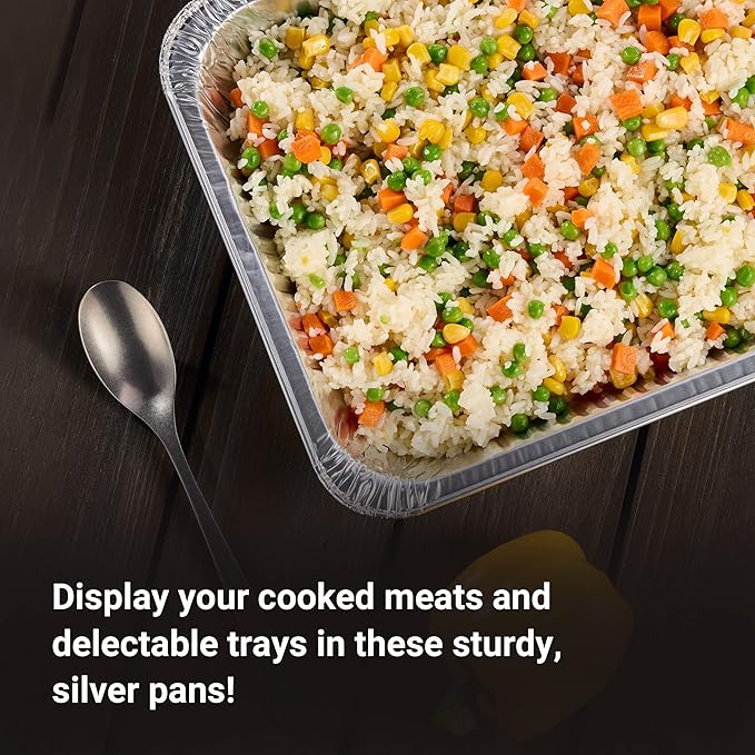 Aluminum Pans Half Size, Extra Heavy Duty Disposable Foil Pans - Image 5