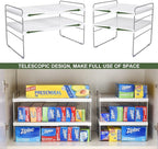 2 Pack Expandable Kitchen Wrap Organizer Rack, Height & Width Adjustable - Image 2