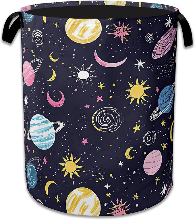 Planet Moon Universe Galaxy Laundry Basket, Foldable Waterproof Oxford Cloth by Unknown