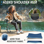 Portal Outdoor Rocking Chair Camping Folding Portable Rocker with Cup Holder Side Pocket Carry Bag, Support 350LBS (Midnight Blue) - Image 5