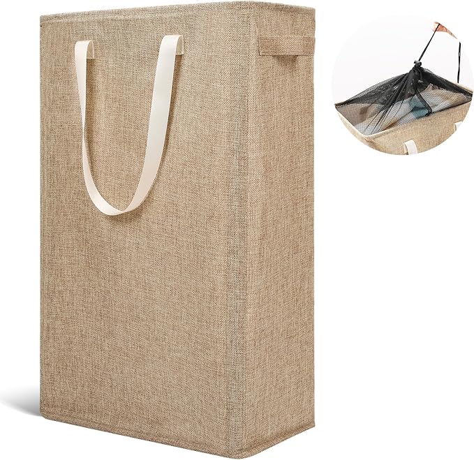Odonata Slim Laundry Hamper Handles Collapsible Laundry Basket Thin Dirty by Odonata