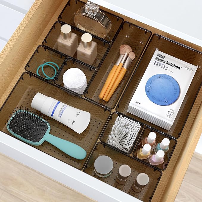 33 PCS Clear Plastic Drawer Organizers Set, 4 Size Desk Drawer Organizer Trays - Image 5