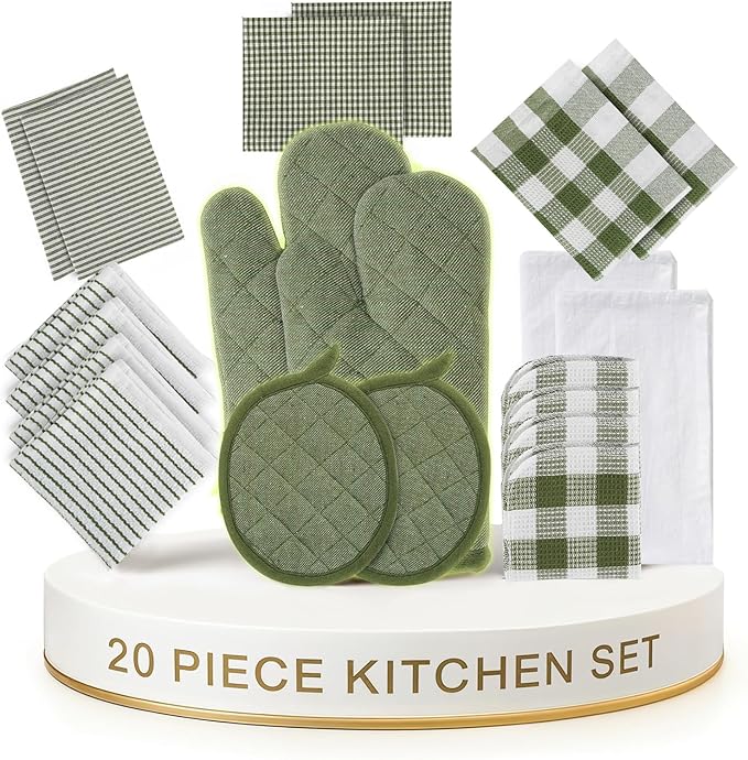 LANE LINEN Dish Towel and Dishcloth Set by LaneLinen