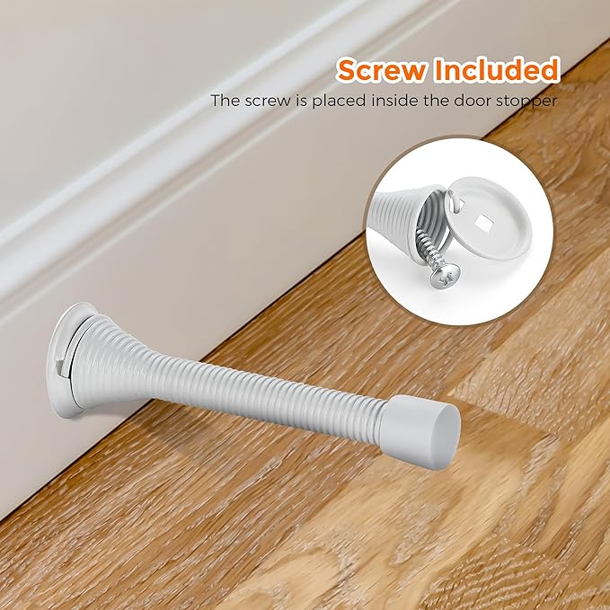 Ravinte Door Stoppers, 36 Pack White Spring Door Stops - Image 5