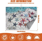 Sea Stars Dish Drying Mat for Kitchen Counter Microfiber Absorbent Dish Kitchen - Image 2