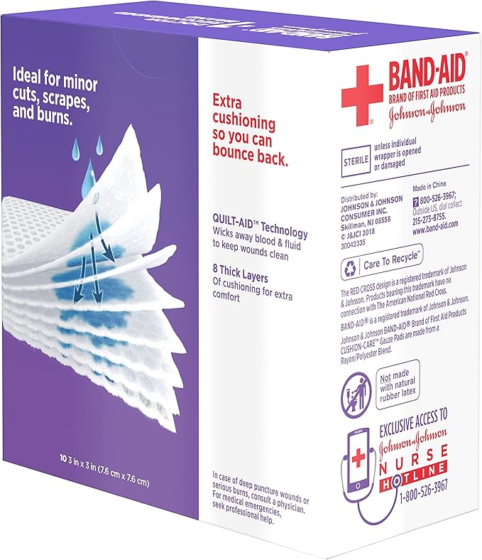Band-Aid Brand Cushion Care Non-Stick Gauze Pads, Individually-Wrapped - Image 10
