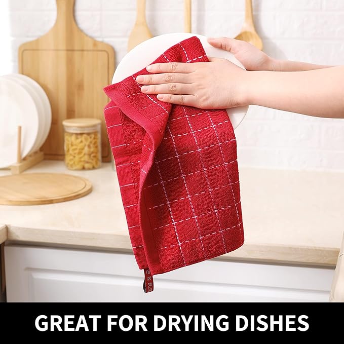 Homaxy 100% Cotton Terry Kitchen Dish Cloths, Ultra Soft and Absorbent Dish - Image 4