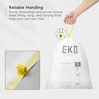 EKO 1.6 Gallon / 3-6 Liter, Extra-Strong Unscented Garbage Bags, Easy-Dispense - Image 4