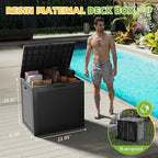 31 Gallon Outdoor Storage Box Weather Resistant UV Protection Waterproof Resin Deck Box for Garden, Patio, Porch, Delivery(Rattan Black) - Image 3