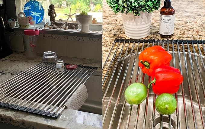 Ahyuan Roll up Dish Drying Rack Over The Sink Kitchen Roll up Sink Drying Rack - Image 2