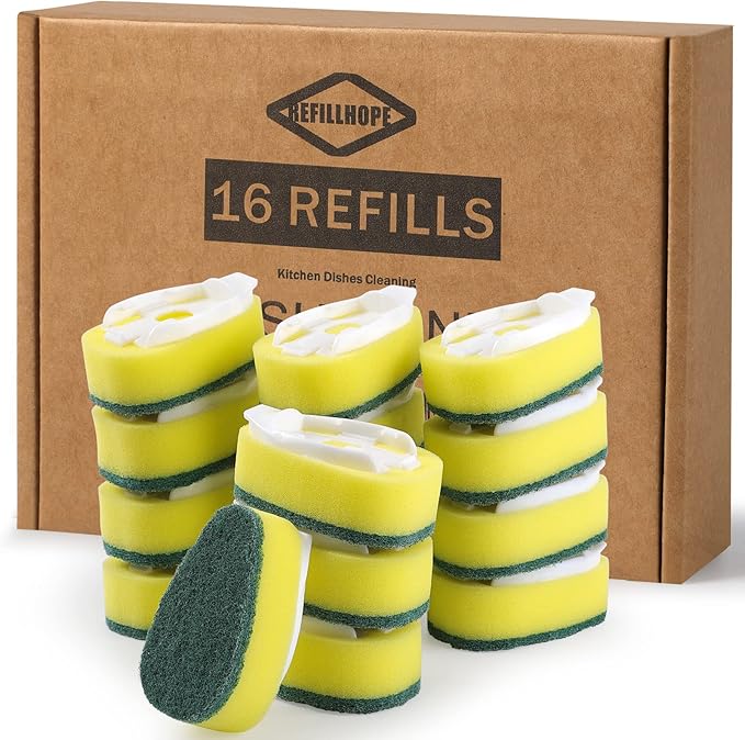 Dish Wand Refills 16Pack, Dishwand Sponges Replacement Heads, Common Compatible - Image 6