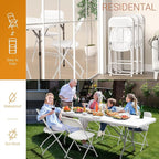 VINGLI 5 Pack White Plastic Folding Chair, Indoor Outdoor Portable Stackable Commercial Seat with Steel Frame 350lb. Capacity for Events Office Wedding Party Picnic Kitchen Dining - Image 5