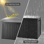 TARKARI 180 Gallon Lockable Resin Deck Box, Waterproof & UV-Resistant Outdoor Storage Box for Outdoor Cushion Storage, Garden Tools & Pool Accessories Storage, Black - Image 7