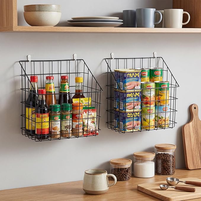 2 Pack Bath Tub Toy Storage Organizer Basket, Rustproof Black Iron Holder - Image 8