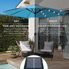 Best Choice Products 10ft Solar Polyester LED Lighted Patio Umbrella w/Tilt Adjustment and UV-Resistant Fabric - Image 3