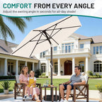 AreShark 7.5FT Patio Umbrella Table Market Umbrella with 6 Sturdy Ribs, Button Tilt/Crank, Heavy-Duty Outdoor Umbrellas for Pool, Deck, Garden and Backyard, Cream White - Image 6