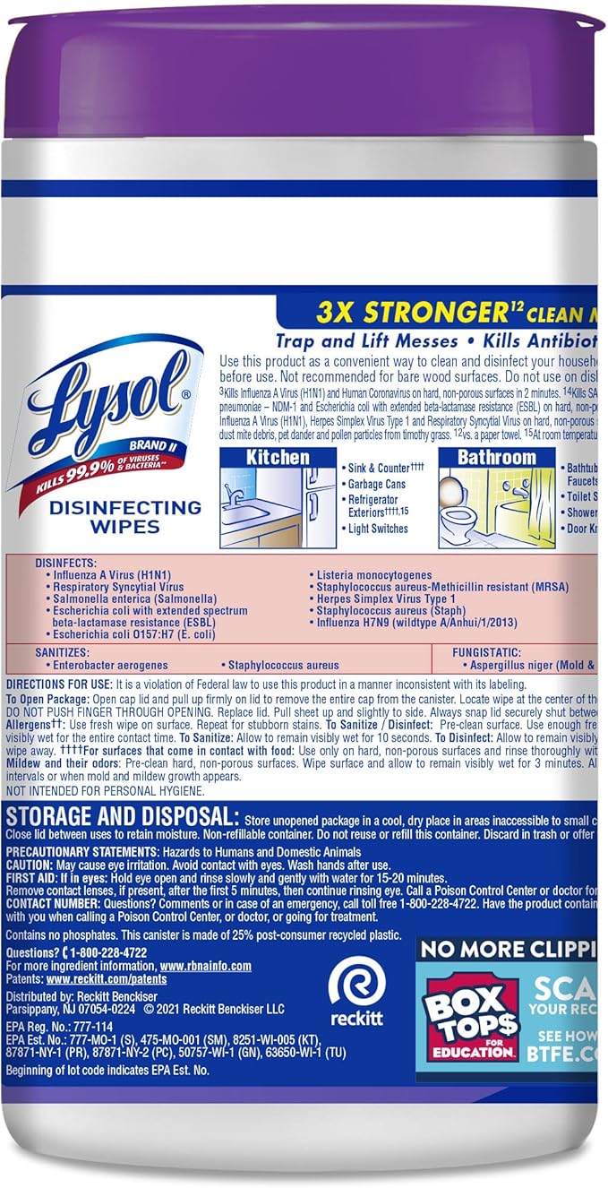 Lysol Disinfectant Wipes, Dorm Room Essentials - Image 2