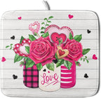 Valentine's Day Rose Flower Dish Drying Mat by Sweetshow