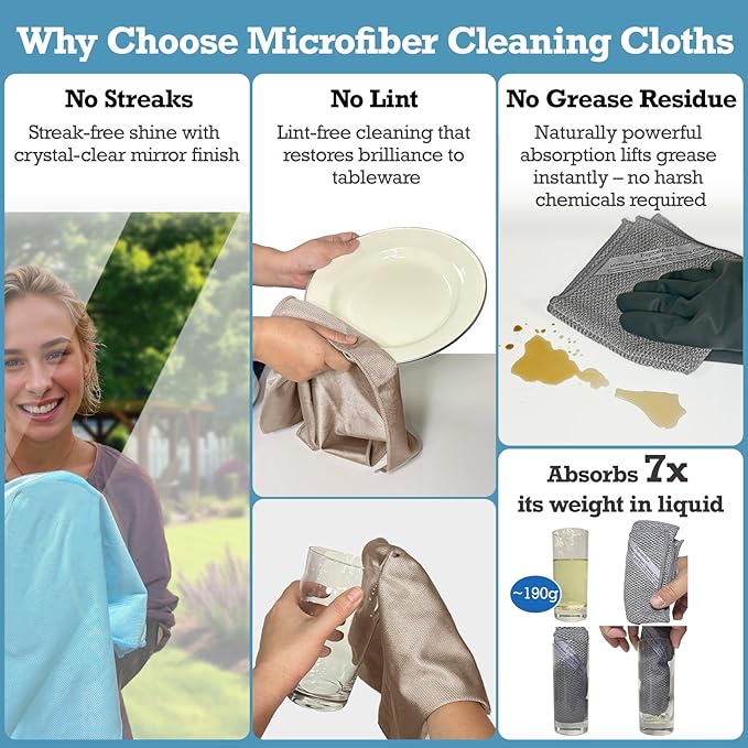 Lint-Free Streak-Free Glass Cleaning Cloth 3-Pack - Image 2