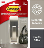 Command Large Modern Reflections Metal Hook, Brushed Nickel, Decorate - Image 2