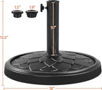 Yaheetech 18'' Umbrella Base 26.5lbs Heavy Duty Patio Umbrella Stand, Round Umbrella Base Stand, Resin Umbrella Holder for Outdoor, Garden, Yard, Black - Image 3