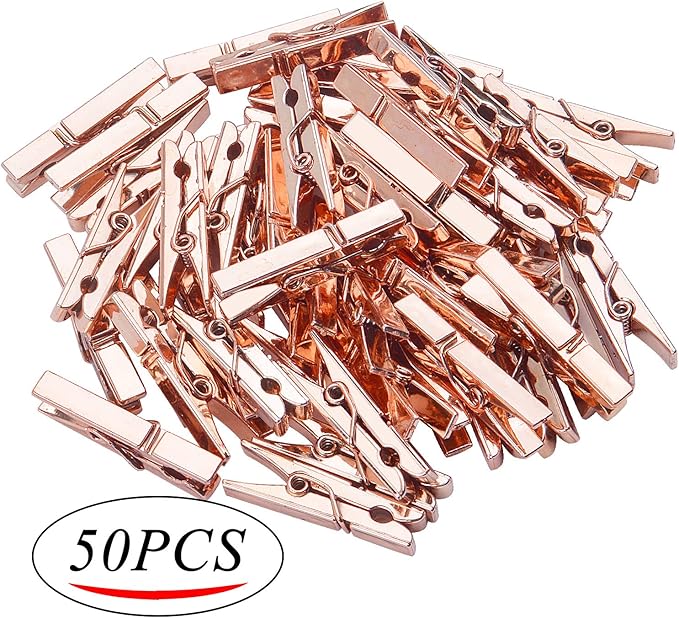 Jdesun 50 Pieces Photo Clips, Mini Plastic Picture Paper Clip Clothespins Peg - Image 2