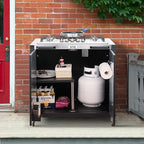Gas Grill, Movable Outdoor Gas Stove Stainless Steel Top with Cabinet, 5 Burners with 36,200 BTUs, Outdoor Propane Grill for Outdoor Cooking, Ideal for Lawn & Garden, L35.4 x W24 - Image 2