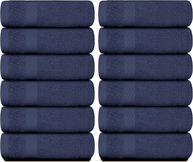 White Classic Luxury Cotton Washcloths 13x13 Inch - Image 2