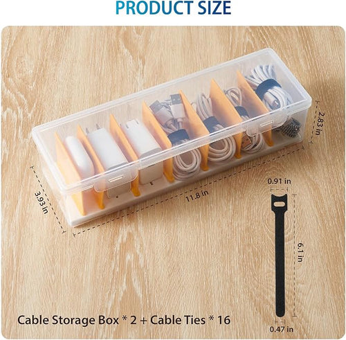 2 Pack Cable Organizer Storage Box - Image 2