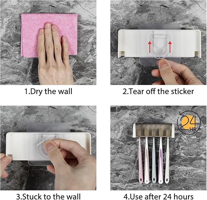 5 Slots Wall Mount Toothbrush Holder - Image 6
