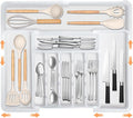 Large Silverware Drawer Organizer Expandable Kitchen Utensil Organizer BPA Free by Spaclear