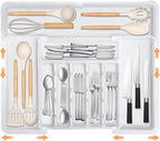 Large Silverware Drawer Organizer Expandable Kitchen Utensil Organizer BPA Free by Spaclear